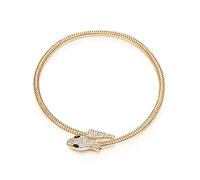 EVER FAITH Damen Vintage Stil Schlange Tier Lätzchen Choker Chunky Aussage Kragen Halskette Goldene Farbe (Stil 5 Gold-Ton)