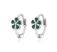 EVER FAITH Gänseblümchen-Ohrringe für Mädchen, Grün Daisy Blume 925 Sterling Silber Huggie Creolen Mini kleine Ohrringe für Tochter