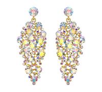EVER FAITH Kristall Ohrringe für Hochzeits Braut, funkelnde Strass Tropfen Kronleuchter für Damen und Mädchen Iridescent Klar AB
