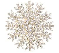 EVER FAITH Österreichischer Kristall Elegante Schneeflocke Stern Brosche Pin Gold-Ton
