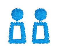 EVER FAITH Rechteck Geometrische Ohrringe Metall Statement Silber große Quadratische Tropfen-Ohrringe für Frauen und Mädchen Silber-Ton