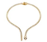 EVER FAITH Schlange Halskette für Damen Medusa Kostüm Vintage Gold Stil Lätzchen Choker Chunky Statement Kleine Kragen Goldene Farbe (Stil2)