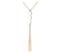 EVER FAITH Schlange Halskette Kristall Lange Snake Anhänger Art Deco Kostüm Statement Goldene Pullover Kette