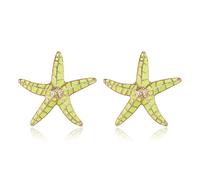 EVER FAITH Seestern Ohrringe Grün Emaille für Damen, Strand Ozean Meer Stern Fisch Sommer Schmuck Geschenke für Ozean-Liebhaber