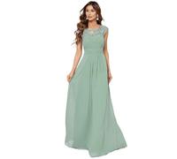 Ever-Pretty Damen A-Linie Abendkleid Spitze Festliches Kleid Frauen Zeremonie Lange Mint Grün 44