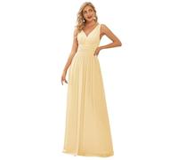 Ever-Pretty Damen Abendkleid A-Linie V-Ausschnitt Ärmellos Chiffon Hohe Taille ES09018
