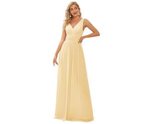 Ever-Pretty Damen Abendkleid A-Linie V-Ausschnitt Ärmellos Chiffon Hohe Taille ES09018