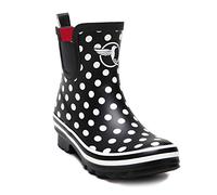 Evercreatures Damen Regenstiefel Stiefeletten Wiesengummistiefel Gartenstiefel UK Marke, Schwarz, gepunktet, Knöchel, 39 EU
