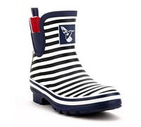 Evercreatures Frauen Regen-Boot Stiefelette Meadow Gummistiefel Garten Kofferraum UK Marke,Bristol Navy Stripe,UK7/40 EU