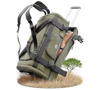 EVERGLOBE Reisetasche mit Rollen 90l Groß - 3in1 Tasche + Trolley + Rucksack | Reisekoffer mit Rollen Travel Bag Sporttasche Duffle Bag Koffer Urlaub Reise Outdoor Sport | Damen und Herren Khaki