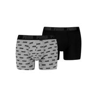 PUMA Boxershorts 2er-Pack Herren | Schwarz | Größe: S middle grey melange / black