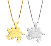 Everyiod Aserbaidschan-Karte-Anhänger-Halsketten, Mit Stadtnamen, Glatter Design-Anhänger, Alltägliche Personalisierte Halskette, Hip-Hop-Freundschaft, Ethnischer Modeschmuck, Gelb, 60 cm Dünne Kette