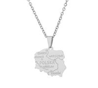 Everyiod Glänzende Polnische Anhänger-Karten-Halsketten, Charm-Halskette, Pullover-Kette, Halsband-Schmuck, Geburtstagsgeschenk Für Frauen, Männer, Mädchen, Jungen, Accessoires, Weiß, Lang: 50 cm