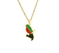 Everyiod Halskette Mit Anhänger Mit Flaggenkarte Von Martinique - Modischer, Trendiger Halsketten-Charm-Schmuck Mit Karte Von Martinique, Pullover-Halskette Im Ethnischen Stil Für Damen/Herren/Mä