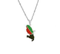 Everyiod Halskette Mit Anhänger Mit Flaggenkarte Von Martinique - Modischer, Trendiger Halsketten-Charm-Schmuck Mit Karte Von Martinique, Pullover-Halskette Im Ethnischen Stil Für Damen/Herren/Mä