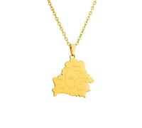 Everyiod Halskette Mit Anhänger Mit Karte Von Belarus, Schmuck Mit Karte Von Belarus, Halsketten Mit Umrisskarte Im Vintage-Stil, Ethnischer Emaille-Halsreif, Charm-Schmuck Für Damen Und Herren, Ge