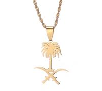 Everyiod Halskette Mit Anhänger Mit Saudi-Arabien-Symbol, Königreich Saudi-Arabien, Schmuck, Party- Und Kleiderzubehör Im Ethnischen Stil, Patriotisches Symbol, Geschenk, Kartenhalskette Für Unis