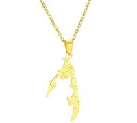 Everyiod Halskette Mit Anhänger Mit Umriss Der Tamil Eelam-Karte, Emaille-Charm-Anhänger Im Retro-Ethno-Stil, Schlüsselbeinkette Für Damen Und Herren, Pullover-Halskette, Schmuck, Weiß, 50 Cm