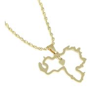 Everyiod Halskette Mit Anhänger Mit Venezuela-Karte, Vintage-Umriss, Trendig, Patriotisch, Unisex-Regionalzubehör, Venezuela-Karte, Kette, Schmuck, Party, Hochzeitsgeschenk, Gelb, 50 Cm