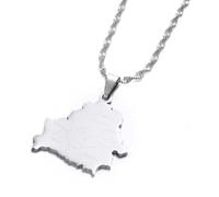 Everyiod Halsketten Mit Anhänger Mit Karte Von Belarus, Belarussischer Schmuck Für Damen Und Herren, Hip-Hop-Umriss, Patriotisches Unisex-Region-Zubehör, Geschenk Für Hochzeitsfeiern, Weiß, 50 Cm