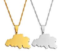 Everyiod Halsketten Mit Kartenanhänger Des Königreichs Belgien Für Frauen, Glänzendes Design, Verstellbare Pulloverkette Mit Kartenumriss, Schlüsselbeinkette, Für Modeartikel Für Frauen Und Geschenk