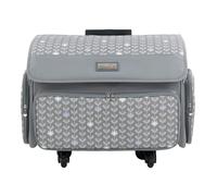 Everything Mary Faltbarer Deluxe-Nähmaschinen-Aufbewahrungskoffer mit 4 Rädern, lila Blumenmuster - Rollwagen, Tragetasche, kompatibel mit Brother, Singer und den meisten Maschinen