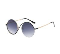 Evlass UV-Schutzbrille, UV-Schutz, für Herren, elegante Sonnenbrille mit UV-Schutz - einzigartige und elegante runde Augen zum Fahren, Angeln, Wandern, Klettern, Großer Farbverlauf in Schwarz und Gold