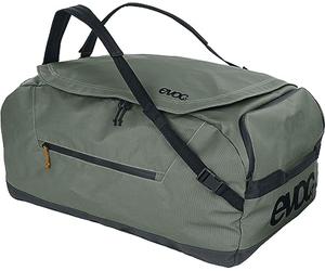 EVOC Duffle Bag 100 Reisetasche, Dark Olive - Black | Sporttasche, wasserfestes und 100% PVC-freies Tarpualin, gepolsterte Schultergurte, Volumen: 100l, Gewicht: 1.215 g