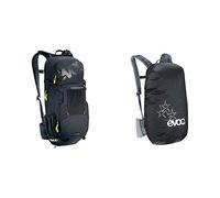 EVOC FR ENDURO BLACKLINE 16L Outdoor Protektor Rucksack Backpack für Bike-Touren & Trails (TÜV/GS Zertifiziert), Schwarz & RAINCOVER SLEEVE Rucksack Regenhülle, Schwarz, M