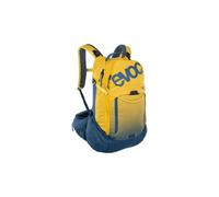 EVOC TRAIL PRO 26l Protektor Rucksack für Fahrradtouren, Backpack (LITESHIELD PLUS Rückenprotektor, leichter Fahrradrucksack, breite Hüftflossen, 3l Trinkblasenfach, Größe: S/M), Curry/Denim