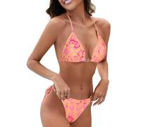 Evolyline Triangel Bikini Damen Set Sexy, Brazilian Bikini Set Ties-up Neckholder, String Tanga Push Up Bikini Set Damen Shape Bademode Low Waist Zweiteiliger Badeanzug