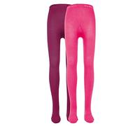 EWERS 2er-Pack Baby- & Kinderstrumpfhosen Unifarben, Doppelpack Strumpfhosen aus Baumwolle für Mädchen, MADE IN EUROPE, Pink/Rosa, Größe 152-164