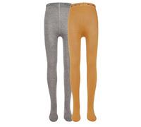 EWERS 2er-Pack Baby- & Kinderstrumpfhosen Unifarben, Doppelpack Strumpfhosen aus Baumwolle für Mädchen und Jungen, MADE IN EUROPE, Grau/Gelb, Größe 92-98