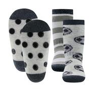 EWERS 2er Pack Fußball Stoppersocken ABS-Beschichtung, Socken mit ABS-Beschichtung für Jungen, Anti-Rutsch-Socken mit punktueller Sohle, 2 Paar rutschfeste Kindersocken, Größe 35-38