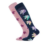 Ewers 2er-Pack Kniestrümpfe Einhorn Sterne 27 bunt