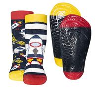 EWERS 2er-Pack Rakete Astronaut Stoppersocken SoftStep, Socken mit Antirutschsohle für Jungen, Anti-Rutsch-Socken mit Gummisohle, 2 Paar rutschfeste Kindersocken für Jungs, Größe 31-34