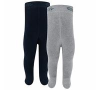 EWERS 2er-Pack THERMO Babystrumpfhose/Kinderstrumpfhose Uni, 2 Strumpfhosen aus Baumwolle mit Innenplüsch und Komfortbündchen