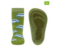 ewers 2er-Set: ABS-Socken "SoftStep Bus" in Grün - Größe 19/20 | Babysocken Strumpfhosen