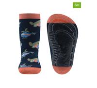 ewers 2er-Set: ABS-Socken "SoftStep Flugzeuge" in Dunkelblau - Größe 29/30 | Babysocken Strumpfhosen