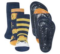 EWERS 3er-Pack Löwe Stoppersocken SoftStep, Socken mit Antirutschsohle für Jungen, Anti-Rutsch-Socken mit Gummisohle, MADE IN GERMANY, 3 Paar rutschfeste Kindersocken für Jungs, Größe 18-19