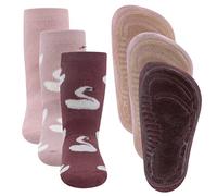 EWERS 3er-Pack Schwan Stoppersocken SoftStep, Socken mit Antirutschsohle für Mädchen, Anti-Rutsch-Socken mit Gummisohle, MADE IN GERMANY, 3 Paar rutschfeste Kindersocken, Größe 31-34