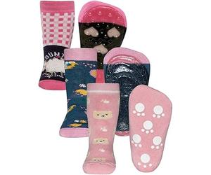 EWERS 3er-Pack ÜBERRASCHUNGSPAKET SONDERPOSTEN Stoppersocken - individuell gefüllt - 3 Paar Socken mit Antirutschsohle für Mädchen, Anti-Rutsch-Socken, rutschfeste Kindersocken, Größe 23-24