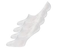 EWERS 4er-Pack Kinder-Sneaker-Socken - Kurze, unsichtbare Füßlinge mit Antirutsch-Bündchen für Mädchen und Jungen (4 Paar), No Show Socken, Weiß, Größe 21-22