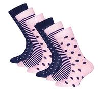 EWERS 6er-Pack Kindersocken Punkte/Ringel - 6 Paar Socken für Mädchen mit Punkte/Ringel-Motiven, MADE IN EUROPE, Rosa/Blau, Größe 23-26
