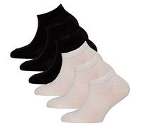 EWERS 6er-Pack Uni Sneaker, Basic Socken für Mädchen und Jungen, Baumwolle, MADE IN EUROPE, Mädchensocken Jungensocken Kindersocken, Größe 23-26, schwarz/weiß