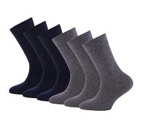 EWERS 6er Pack Uni Socken, einfarbige Söckchen für Mädchen und Jungen, Baumwolle, MADE IN EUROPE, Mädchensocken Jungensocken Kindersocken, Größe 35-38, schwarz/grau