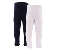 Ewers Baby- und Kinderstrumpfhose für Mädchen und Jungen 2er Pack, Made in Europe, Strumpfhose 98% Baumwolle Uni Basic Doppelpack,Weiß/Marine,98-104