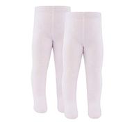 Ewers Baby- und Kinderstrumpfhose für Mädchen und Jungen 2er Pack, Made in Europe, Strumpfhose 98% Baumwolle Uni Basic Doppelpack,Weiß,74-80