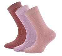 EWERS Retro-Chic Socken 3er-Pack Rippe für Kinder - Klassische Rippstruktur, trendige Farben und optimale Passform - Made in Germany - Rosa/Lila/Pink, Größe 39-42