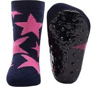 EWERS Stoppersocken Sterne, Socken mit Antirutschsohle für Mädchen und Jungen, Anti-Rutsch-Socken mit Gummisohle, MADE IN GERMANY, 1 Paar rutschfeste Kindersocken, Pink, Größe 31-34